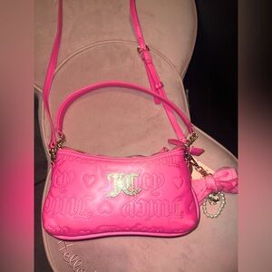 Juicy Couture Hot Pink Embossed Shoulder Bag